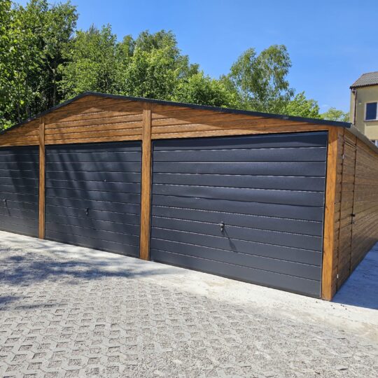 Garaż Premium  9x5 złoty dąb / grafit