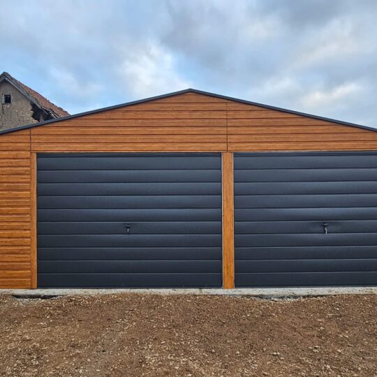Garaż Premium  7x5,5 złoty dąb / grafit