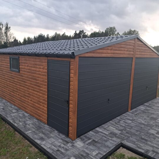 Garaż Premium  6x6 złoty dąb / grafit