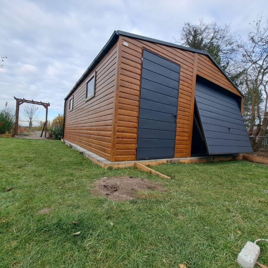 Garaż Premium  5x6 złoty dąb / grafit