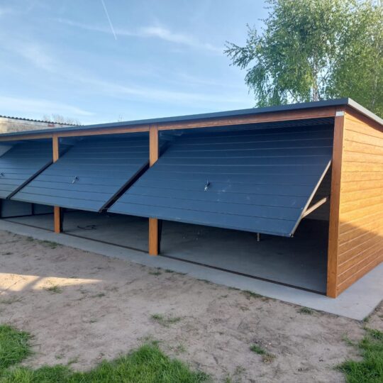 Garaż Premium  9x6 złoty dąb / grafit